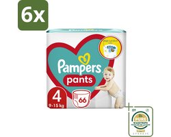 Pampers – Luierbroekjes – Pants Maat 4 – 66 Luiers - Voordeelverpakking - 6 stuks - Luier voor peuters - Actieve baby