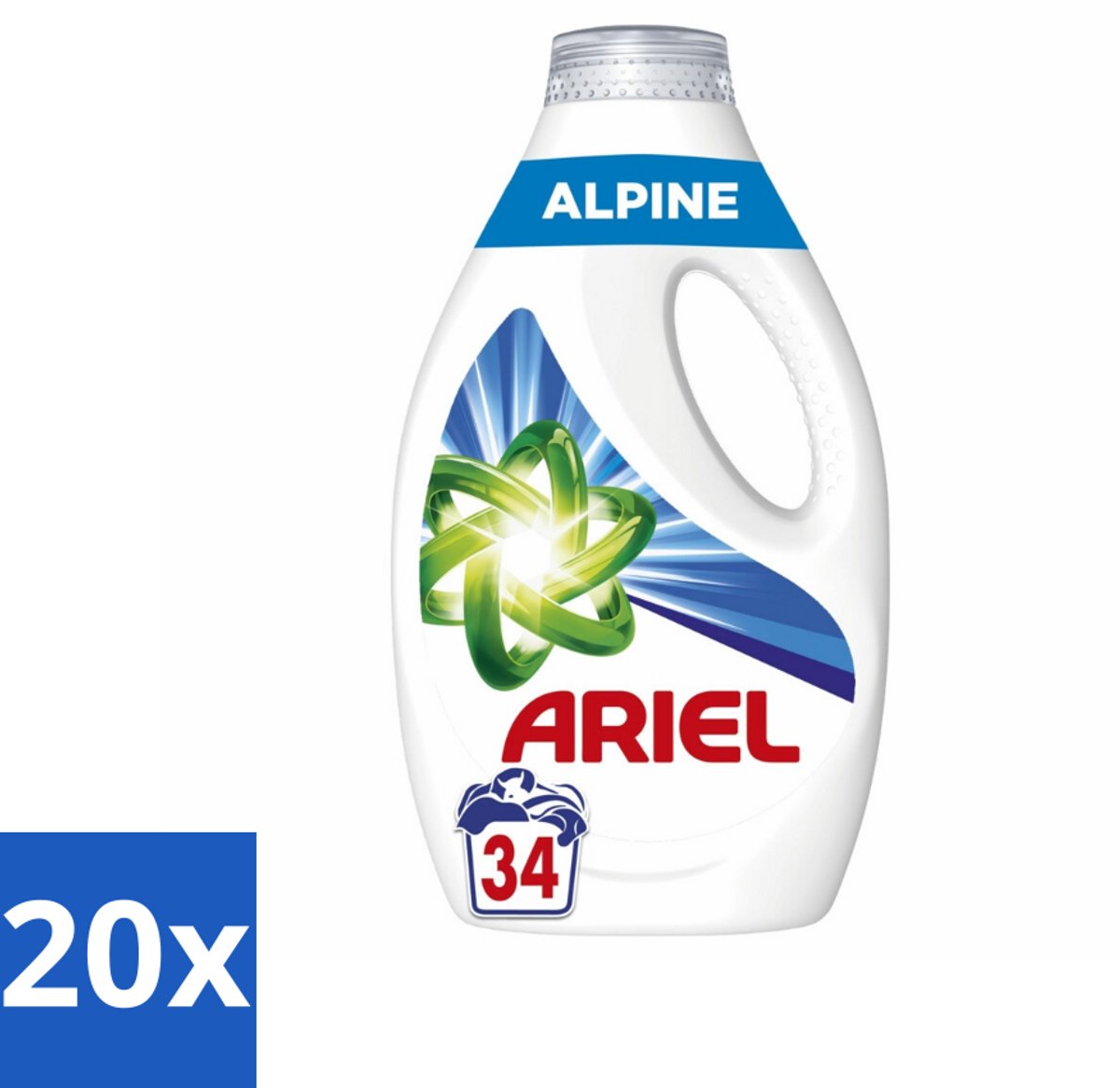 20 x Ariel – Vloeibaar Wasmiddel – Alpine – 1530 ml – 34 wasbeurten - Ariel Alpine - Vloeibaar Wasmiddel - Koud Wassen - Frisse Geur - Energiezuinig Wasmiddel