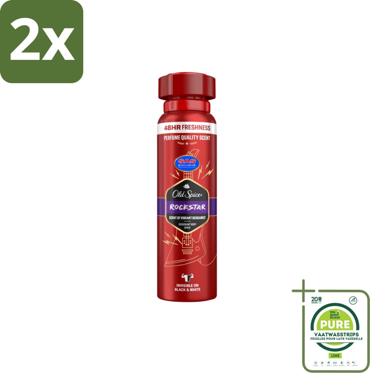 Old Spice – Deospray – Rockstar – 150 ml - Voordeelverpakking - 2 stuks - Old Spice Rockstar - Deodorant spray