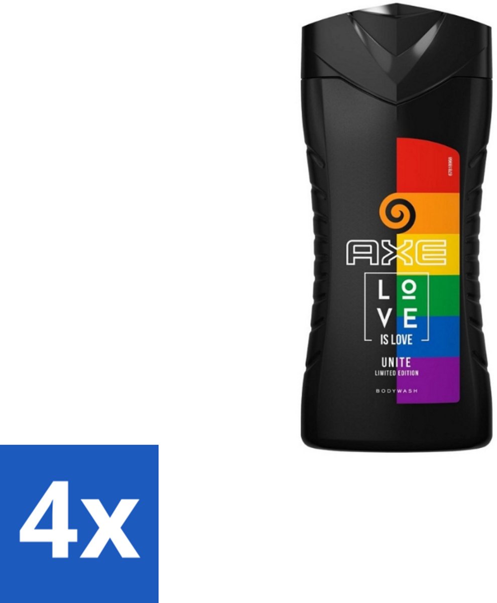AXE – Bodywash – Unite Love Is Love – 250 ml - Voordeelverpakking - 4 stuks