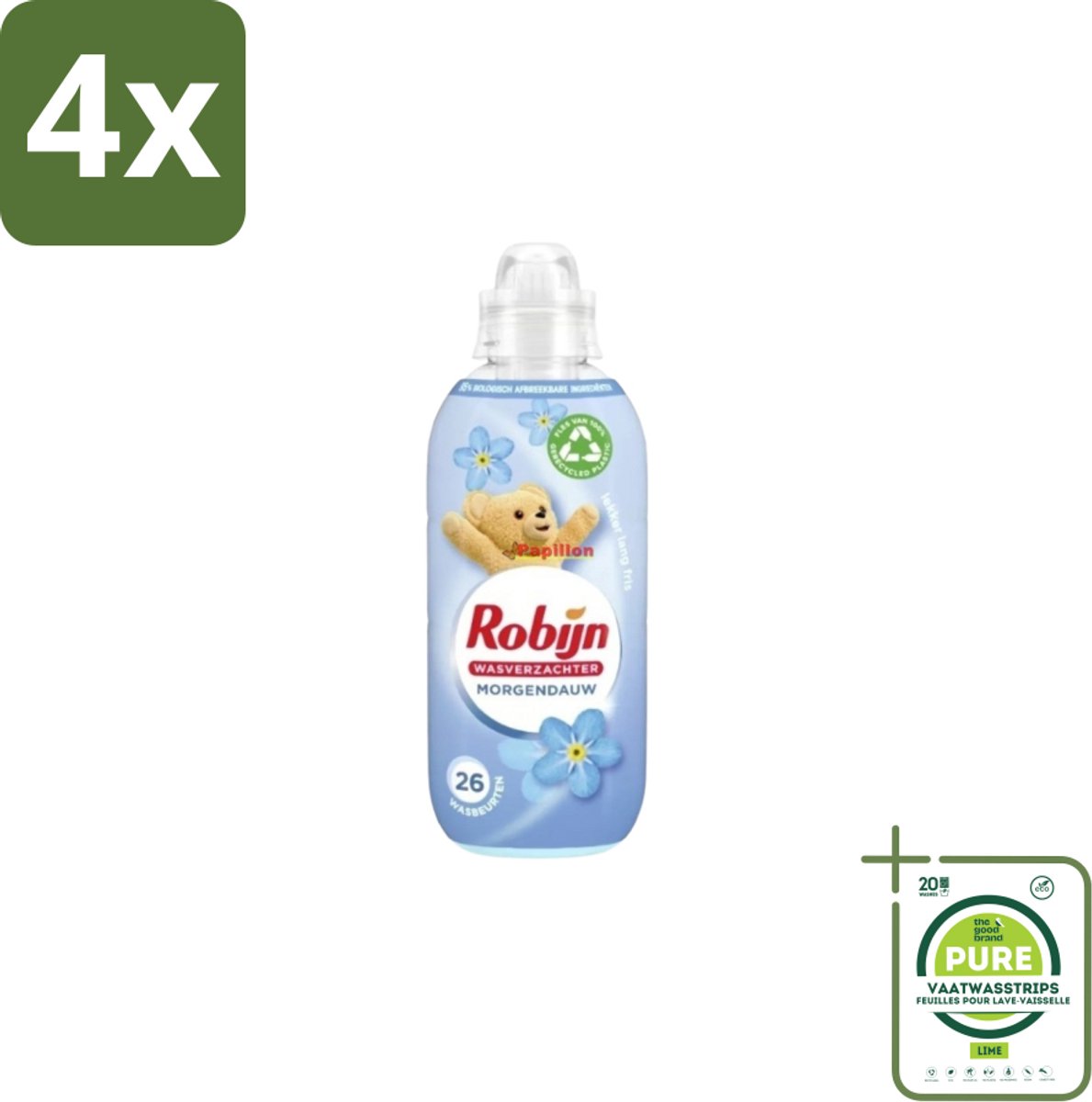 Robijn – Wasverzachter – Morgendauw – 650 ml - Voordeelverpakking - 4 stuks - Wasverzachter - Wasgeur