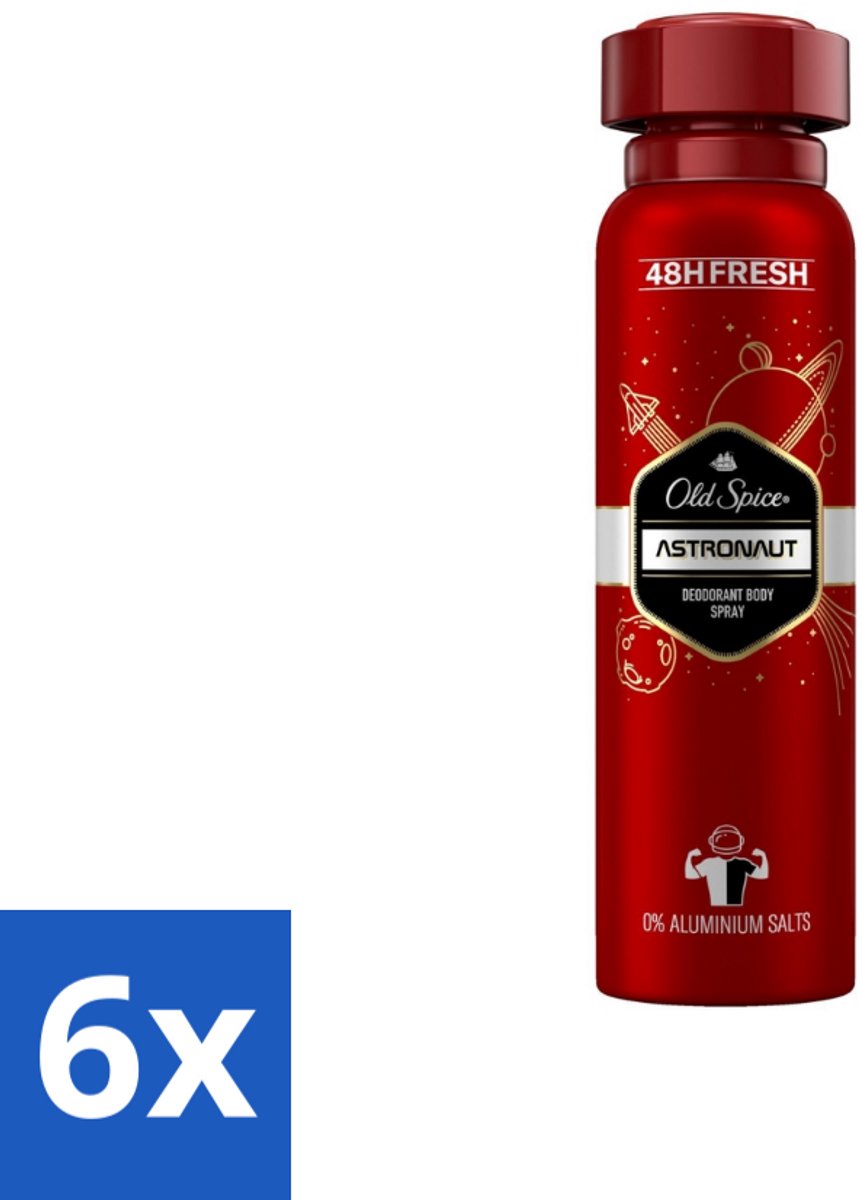 Old Spice – Deospray – Astronaut – 150 ml - Voordeelverpakking - 6 stuks