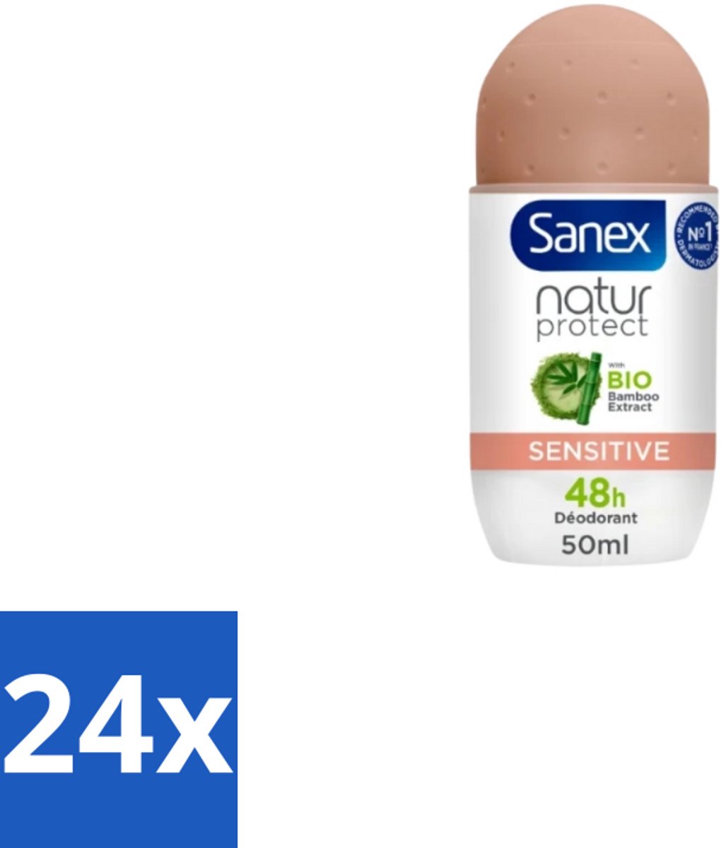 Sanex – Deodorant Roll-On – Natur Protect Sensitive – 50 ml - Voordeelverpakking - 24 stuks
