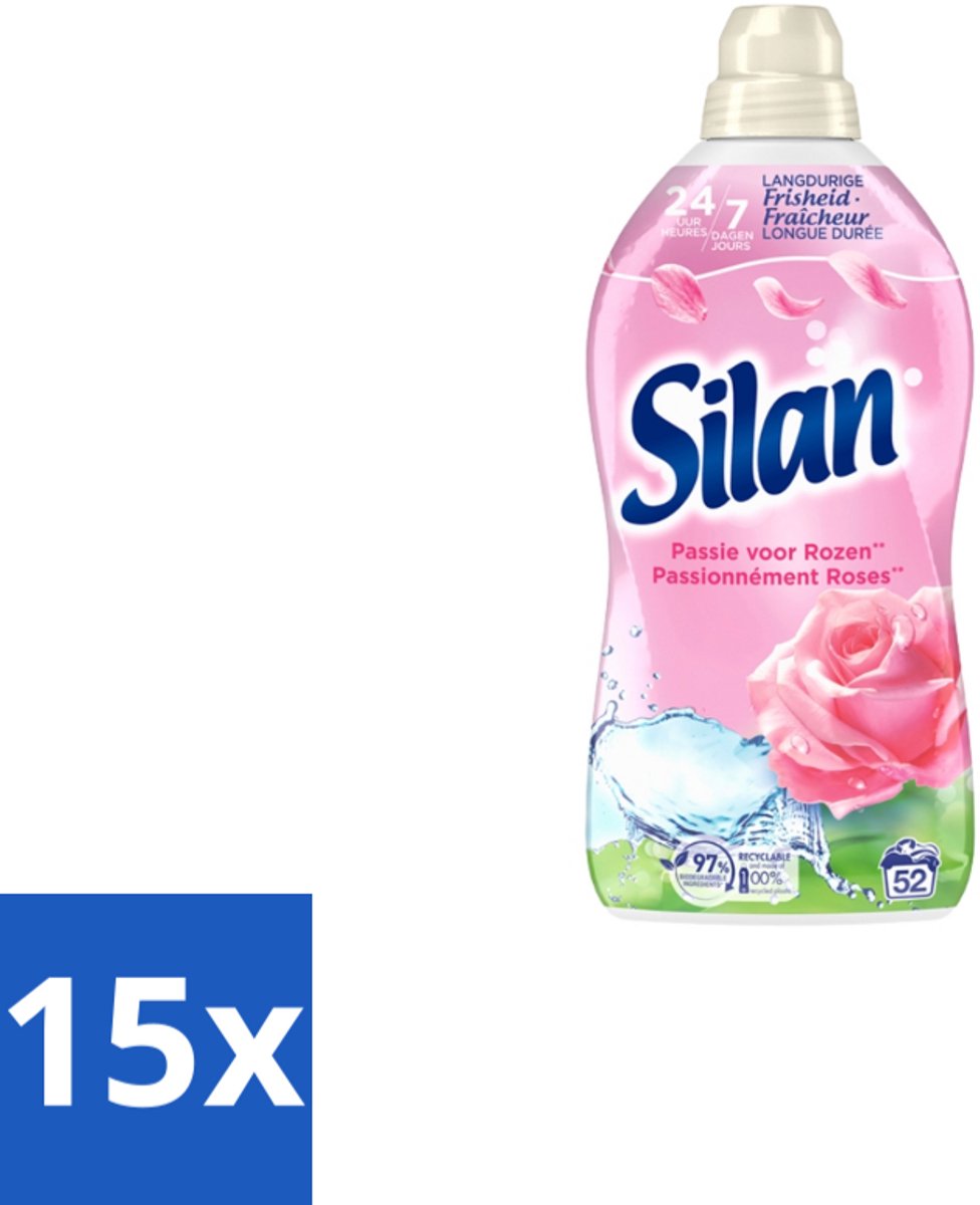 Silan – Wasverzachter – Classic Pink Passie voor Rozen – 1144 ml - Bulkverpakking - 15 stuks
