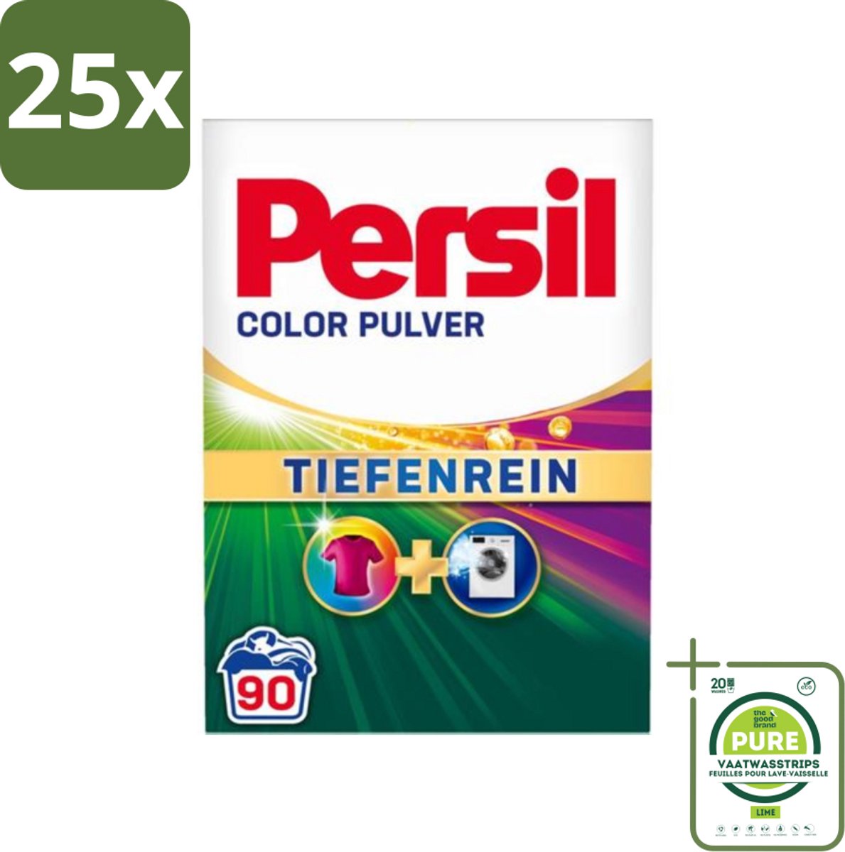 25 x Persil Color - Waspoeder - Gekleurde Was - 90 Wasbeurten - Grootverpakking - Waspoeder - Gekleurde Was - Vlekkenverwijderaar - Wasmiddel - Persil