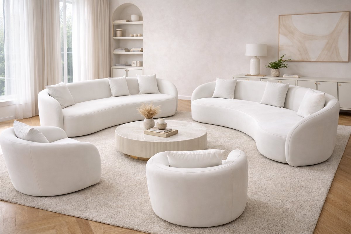 Sofa Luméa Curve – Koningstijl – Luxe Curve Bank – Organische Design Bank – Gebogen Bank voor Woonkamer