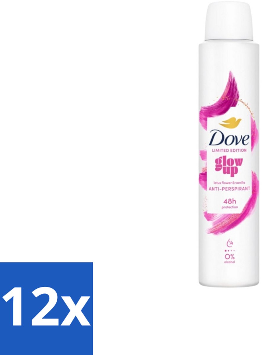 Dove – Deodorant Spray – Glow Up – 200 ml - Voordeelverpakking - 12 stuks