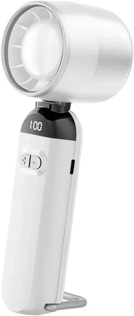 Mini- & Handventilatoren - Mini Fan Oplaadbaar - LED-display - Persoonlijke ventilator - Snelheids-/Batterijweergave - Draagbare Ventilator - Opvouwbaar - Kleine Ventilator Oplaadbaar - 5 Snelheden Persoonlijke Ventilator - Wit