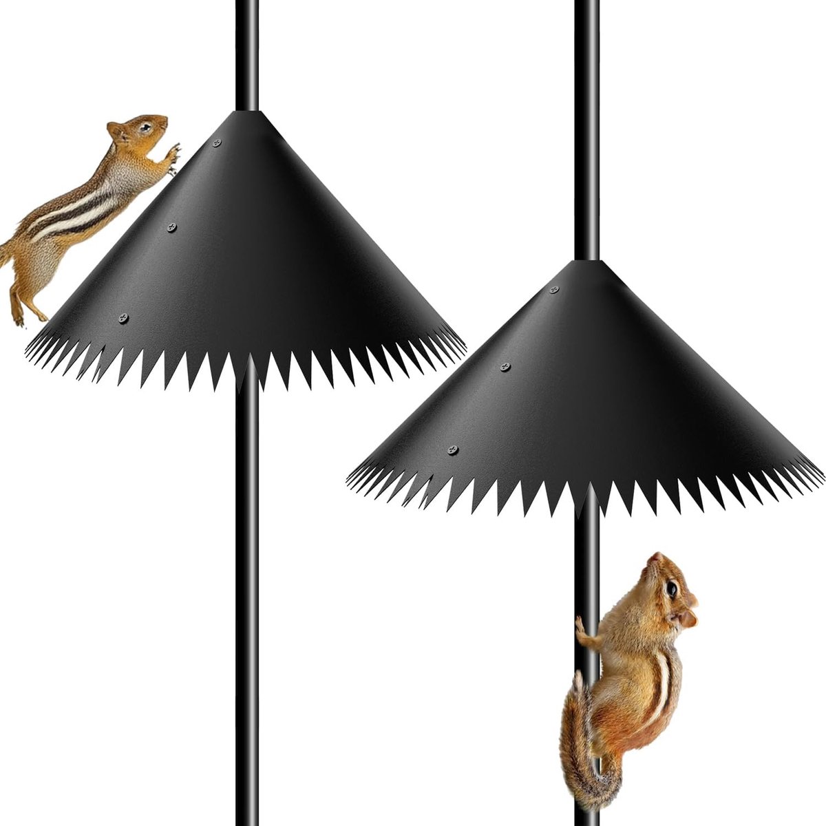 2 stuks-Eekhoornbarrière - Omwikkelbare eekhoornbarrière - Beschermhoes voor vogelhuisje - Geschikt voor voederpalen - Buitenpalen - Zwart - 46*25 cm - 18 inch - Palen niet inbegrepen