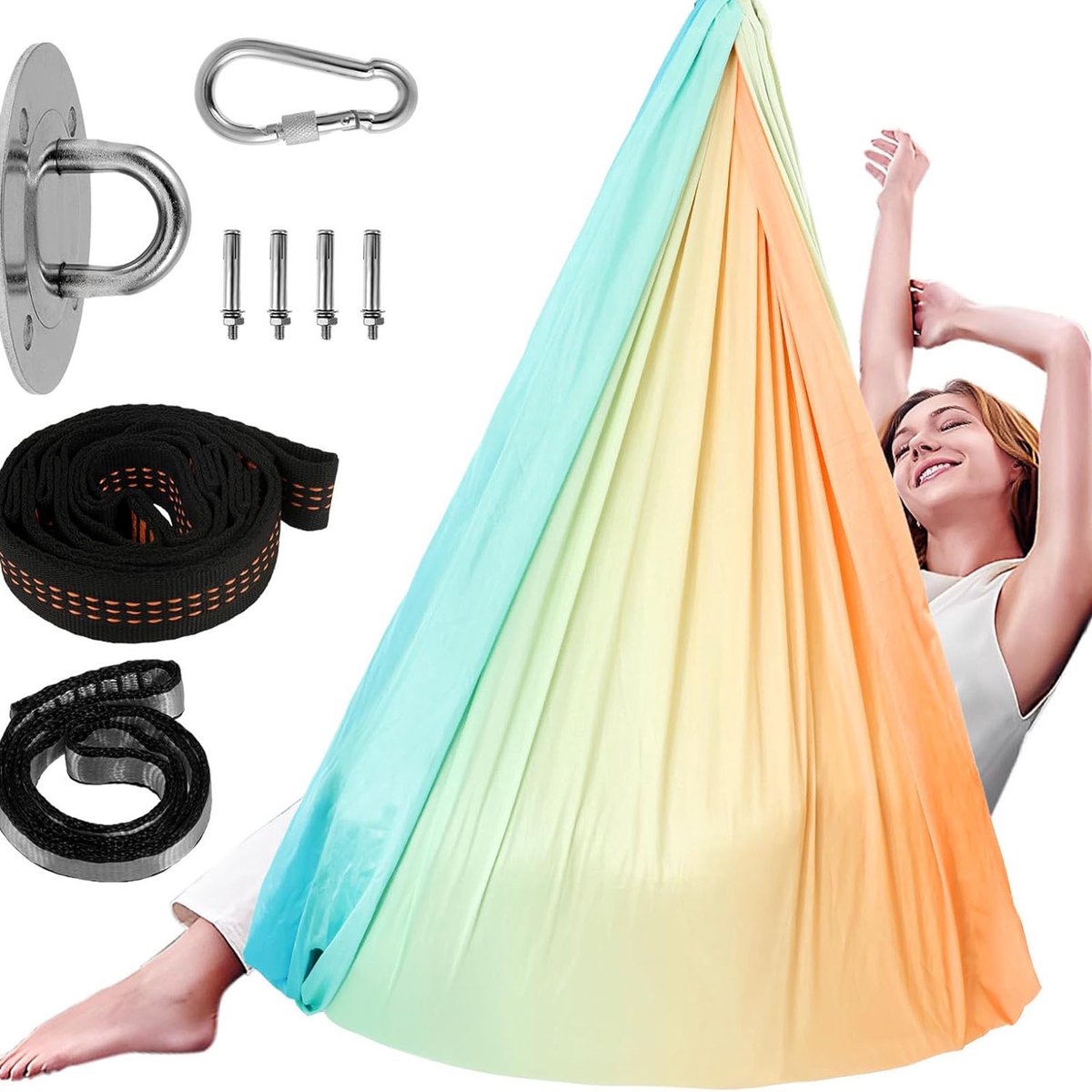 REDOM - Hangmat - Elastisch En Comfortabel - Ontspannen En Rusten - Tuin Terras Camping En Vakantie - Nylon Stof - Compact En Opvouwbaar