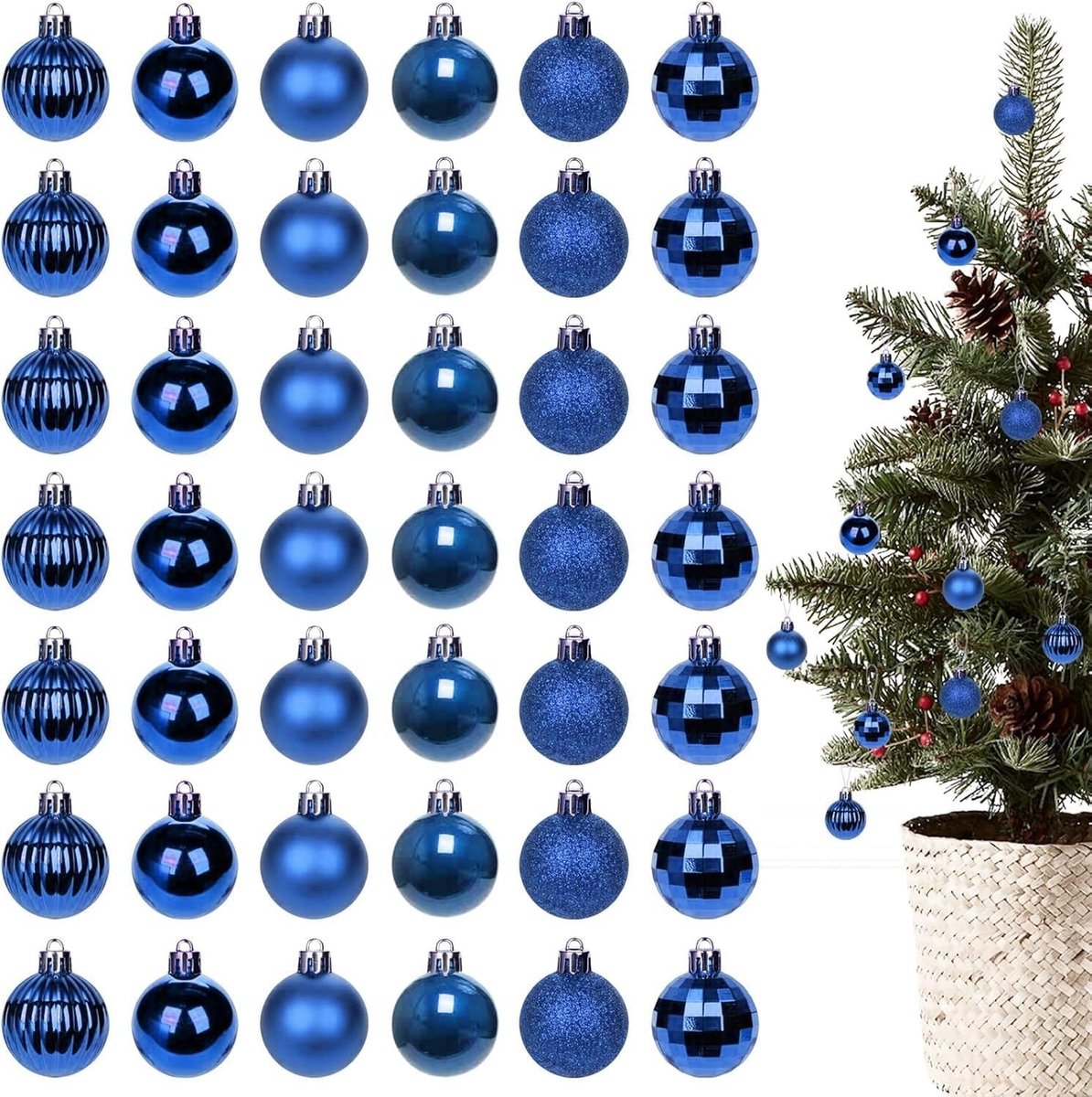 Glitterende Kerstballen, Lichtgewicht Shatterproof Ornamenten voor Feestdagen, Bruiloften en Decoratie