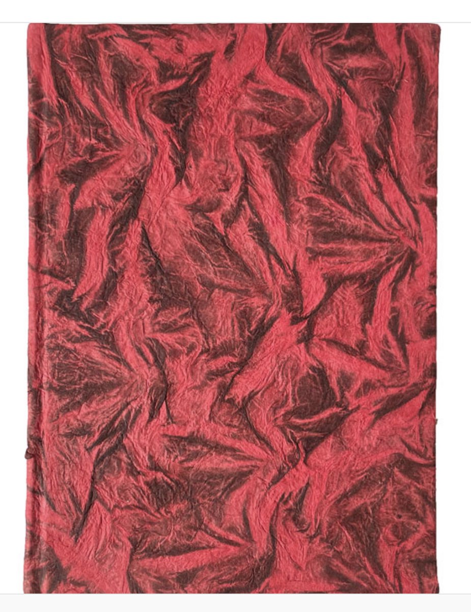 Notitieboek met kaft van kreukel lokta papier en 48 ivoorkleurige pagina's