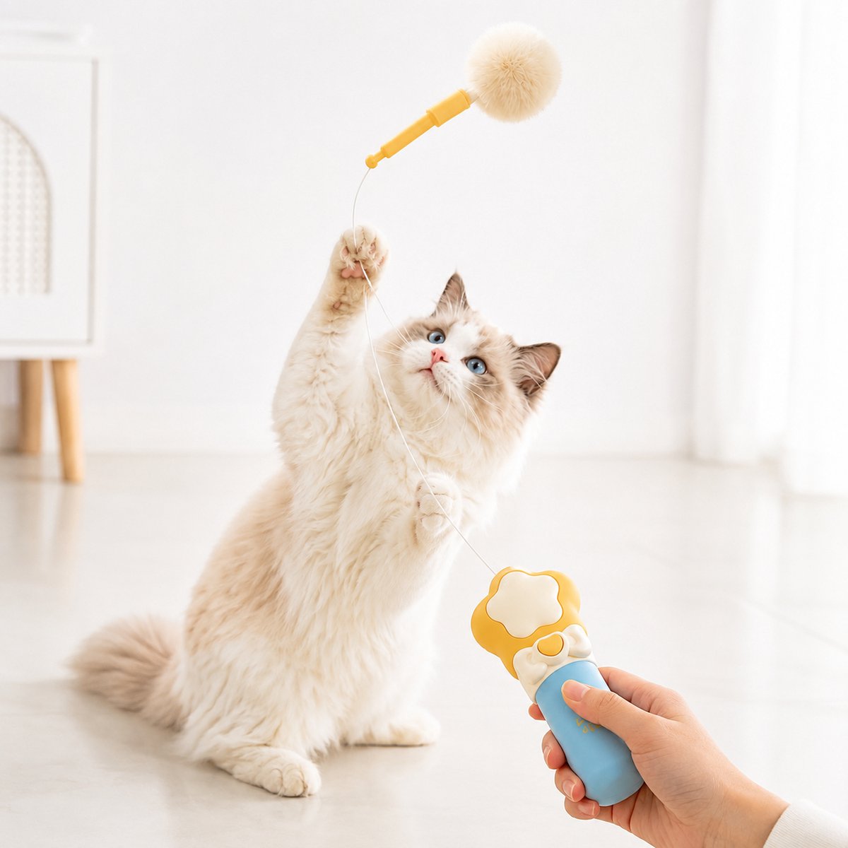 Namajunas Automatisch Intrekbaar Interactief Elektrisch Kattenspeelgoed - Kattenhengel - Kattenspeeltjes - Oplaadbaar