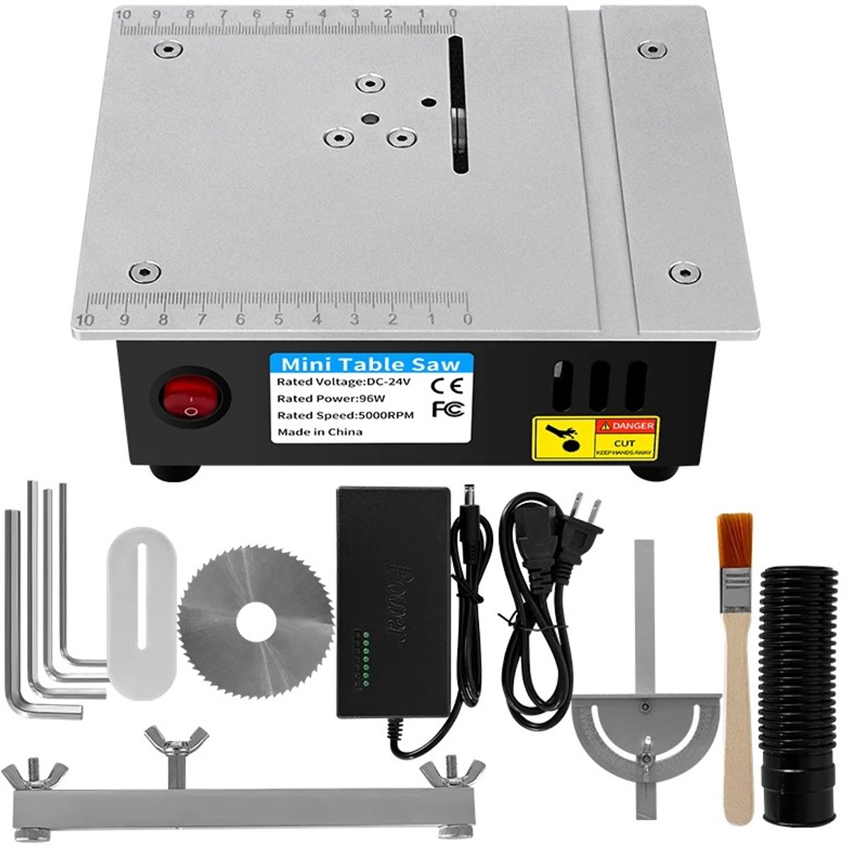Zerova Elektrische Zaagtafel - 2000 W - Snijmachine voor Houtbewerking - Snijmachine - Werkblad Acryl DIY Projecten - Zilver