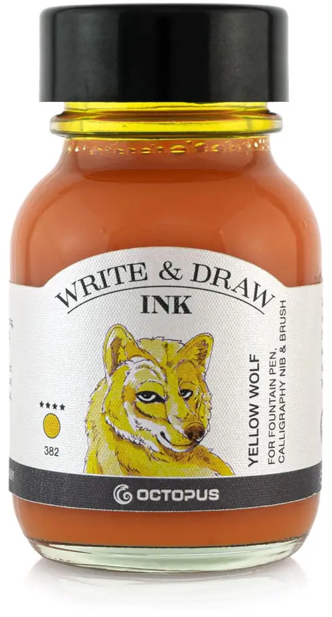 Octopus - Schrijfinkt - Tekeninkt - 50 ml - Yellow Wolf