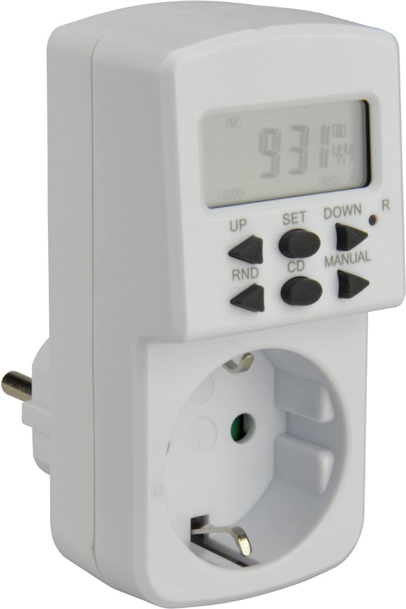 QUOVO® Digitale Tijdschakelaar - Digitale schakelklok Met 4 Programma’s - Schakelklok Wekelijkse Timer – Schakelklok Digitaal