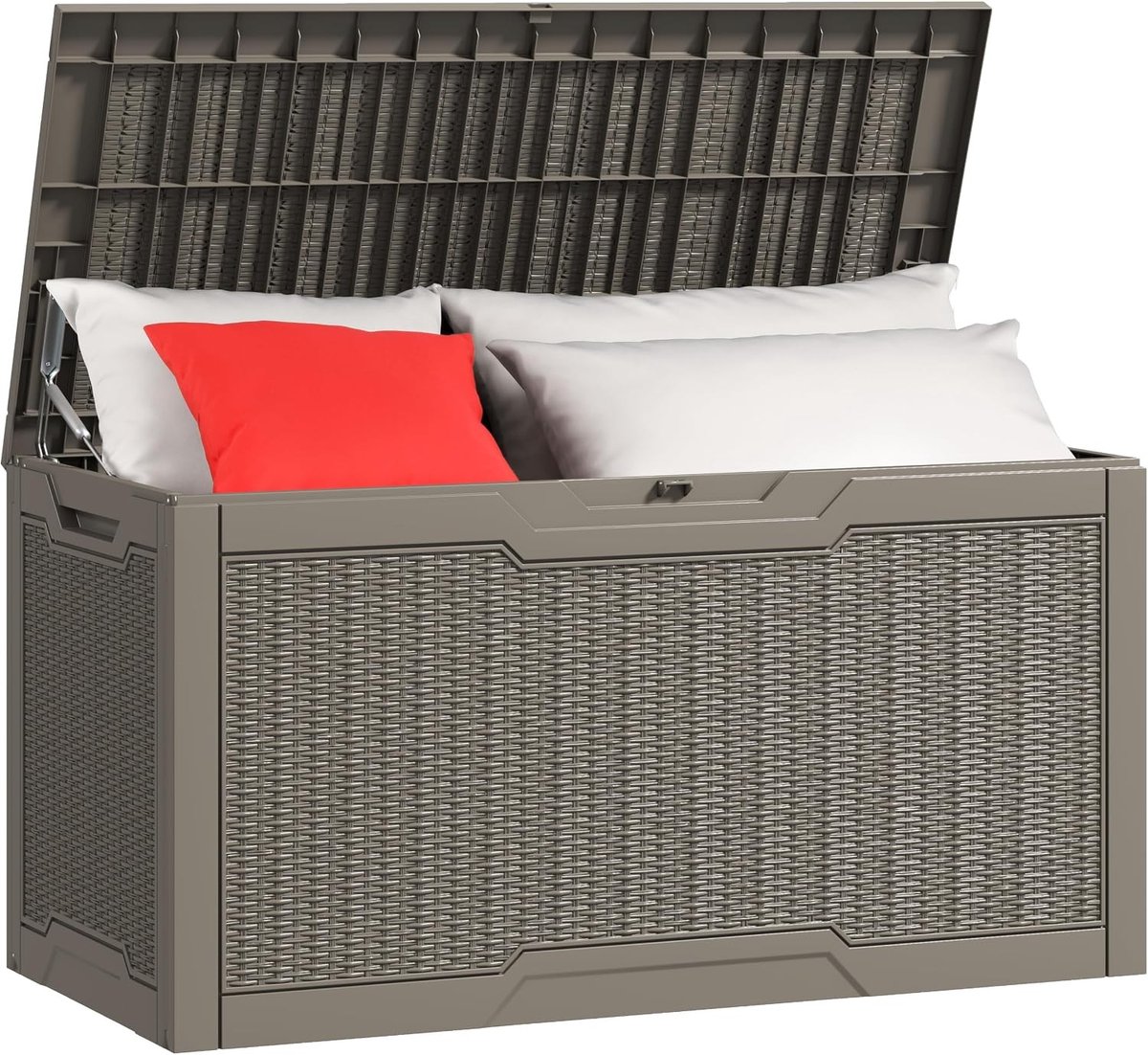 Tuinkussen opbergbox - Lichtbruin - 120 x 53 x 63 cm - Waterdicht Met Deksel - Voor Tuingereedschap
