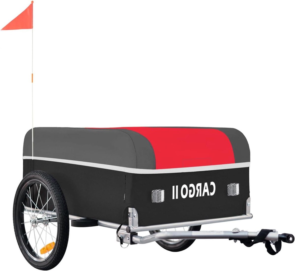 Fietsaanhanger - Transportkar inklapbaar - Vervoer van spullen - Stevig stalen frame - 130 liter volume - Rood