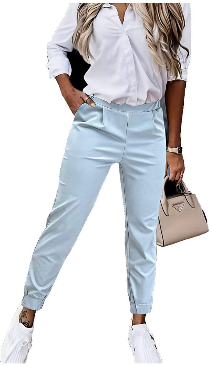 Currero Comfortabel Golfbroek Dames Golfkleding Nette Pantalon Vrouwen Broek Outfit Chino Lichtblauw