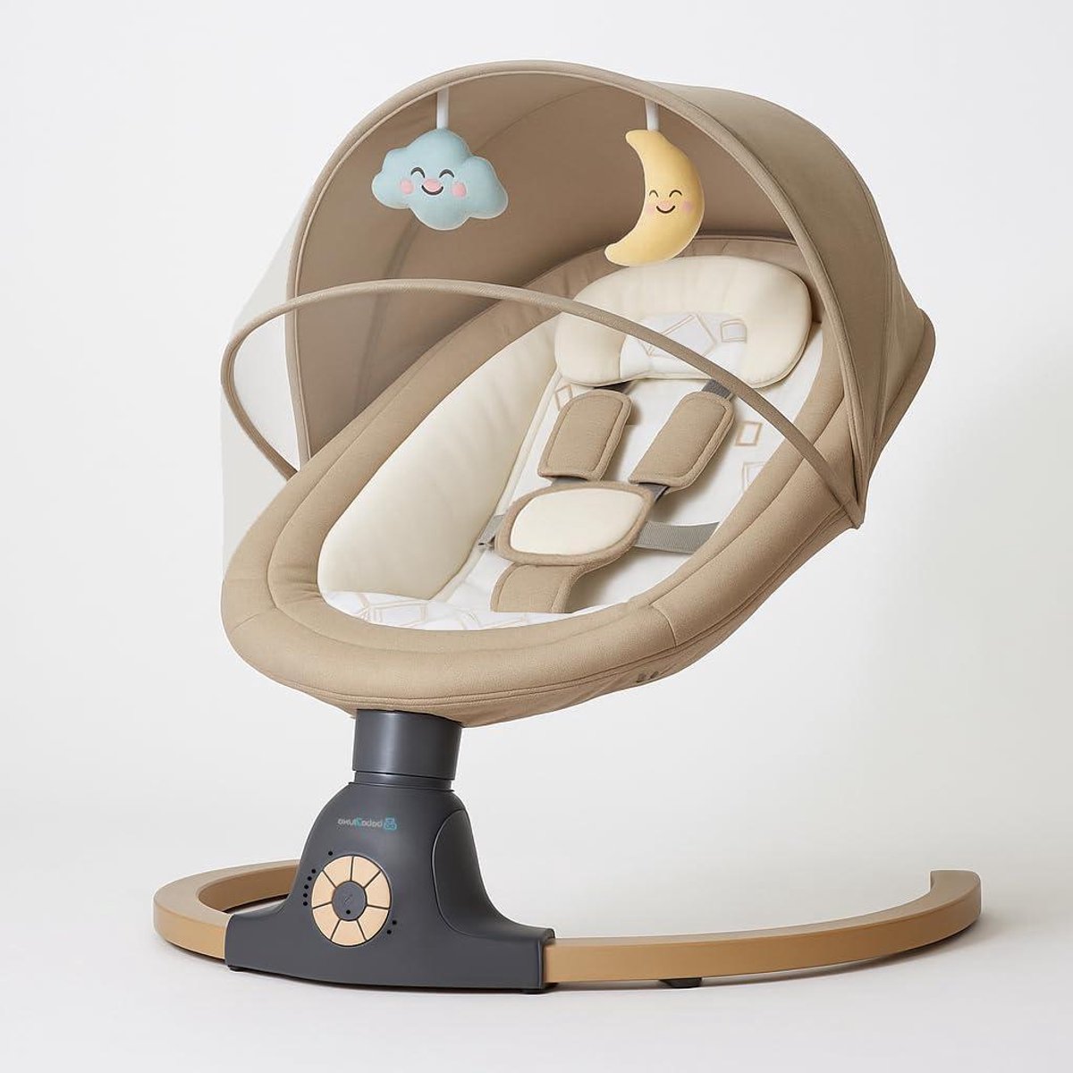 Elektrische Baby Schommel - Baby Bouncer - Baby Kalmeren - Bewegingssensor - 60 x 66 x 110 cm - Beige