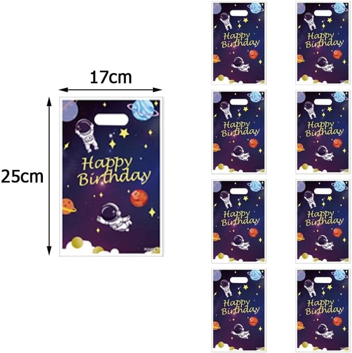 Snoepzakken voor ruimtefeesten met astronautenthema, feestelijke geschenkverpakking en verjaardagstas voor kinderen
