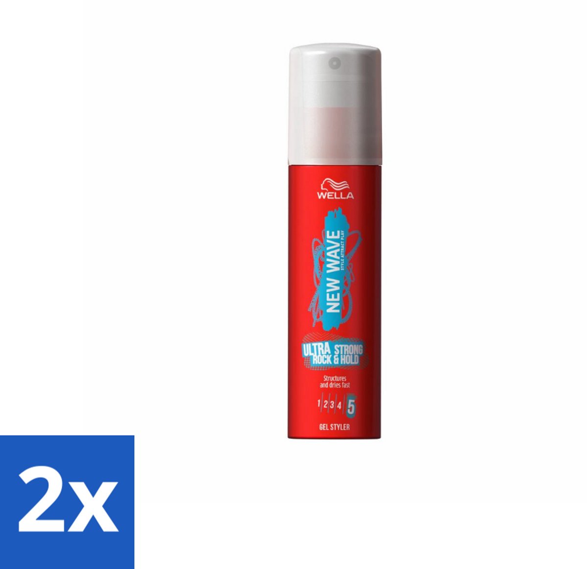 2 x Wella – New Wave Fix & Go Ultra Strong – Haargel – 100 ml - Haargel - Haargel Styler - Krachtige Fixatie - Langdurige Hold - Glans Haar
