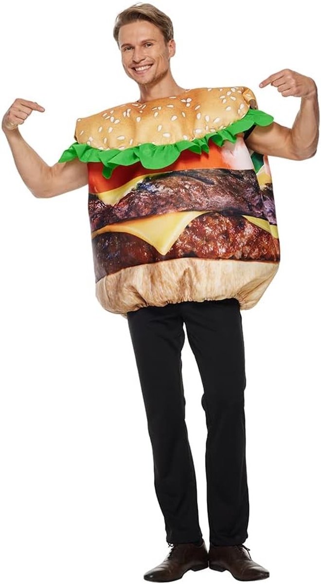 Halloween Kostuum voor Volwassenen met Hamburger en Frietjes voor Koppels - Grappig Eten Outfit voor Feestjes en Verkleedpartijen