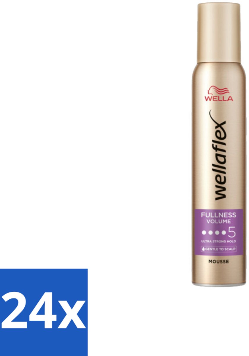 24 x Wella – Flex Fullness Volume Ultra Strong – Haarmousse – 200 ml - Haarmousse - Volume - Kracht - Natuurlijk Haar - Vol Haar