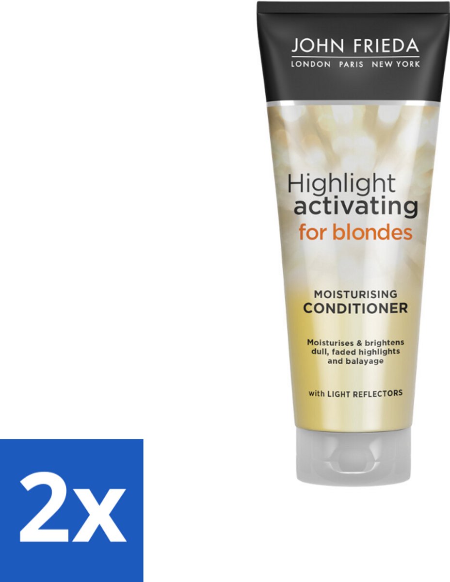 2 x John Frieda – Conditioner – Sheer Blonde – Verhelderend – 250 ml - Blond Haar Verhelderen - Blonde Haar Verzorgen - Haar Glans Herstellen - Haar Verzachten - Haar Hydrateren