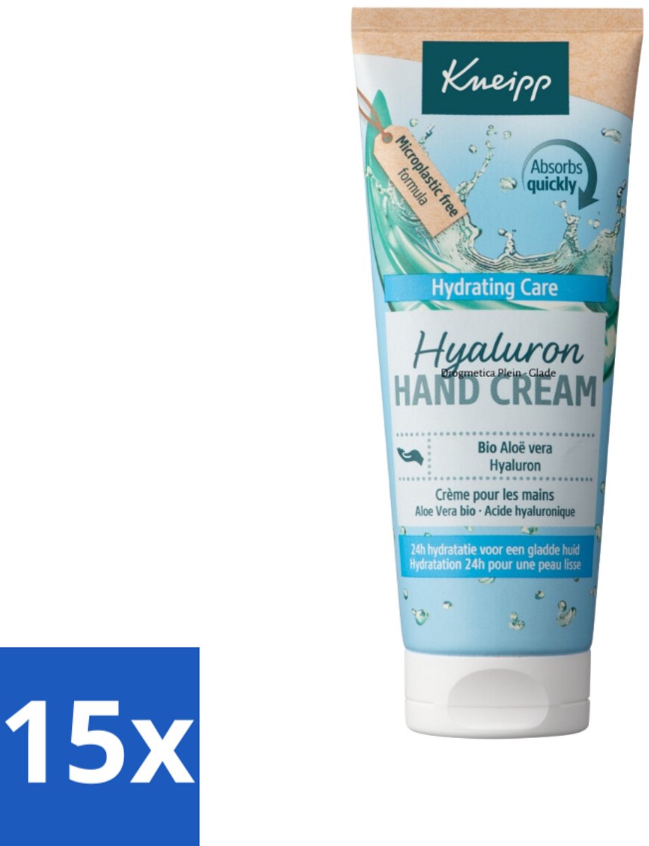 15 x Kneipp – Aloë Vera Bio – Handcrème met Hyaluronzuur – 75 ml - Handcrème - Hyaluronzuur - Bio Aloë Vera - Hydratatie - Droge Handen