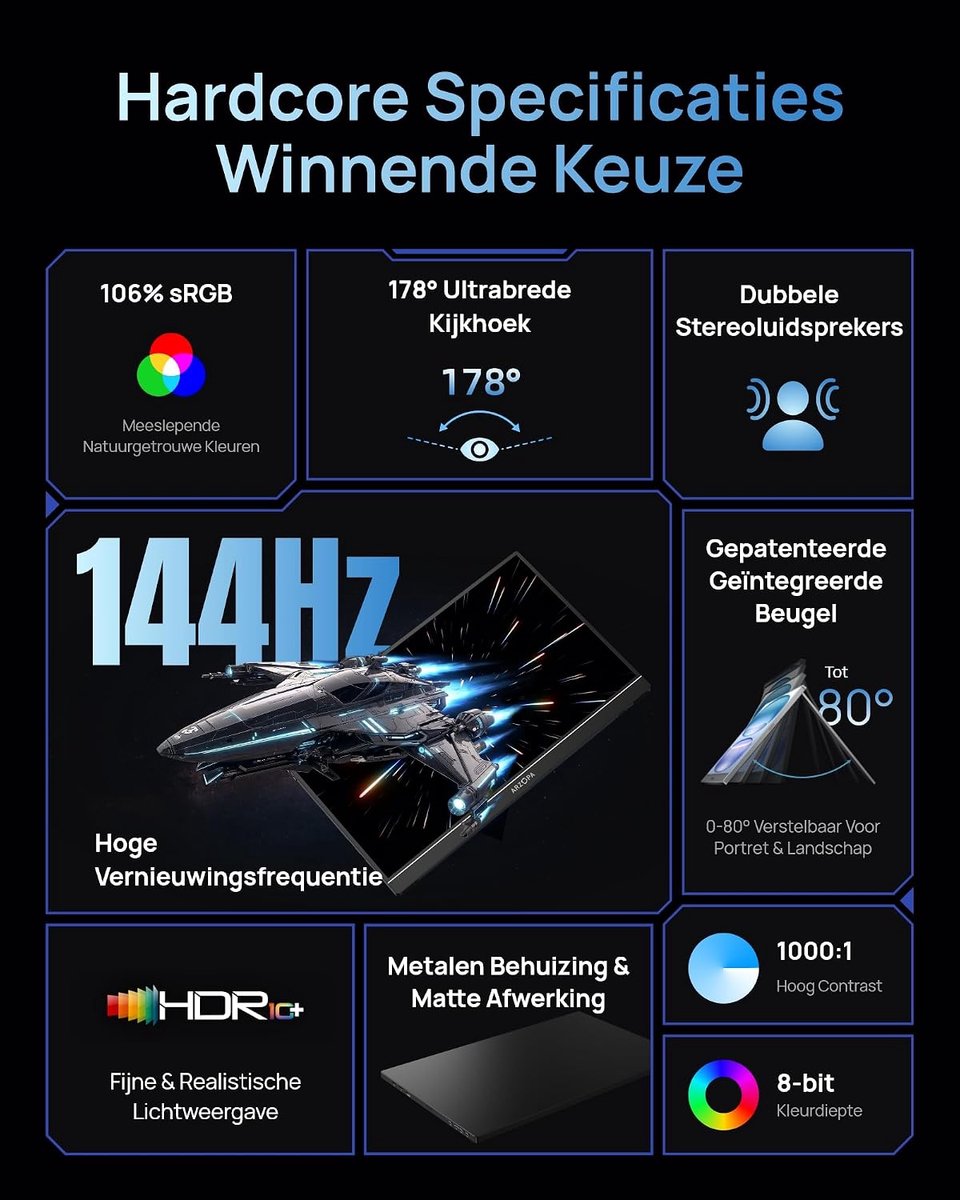 Arzopa G1 Game - Portable Gaming Monitor - Ingebouwde - afbeelding 2