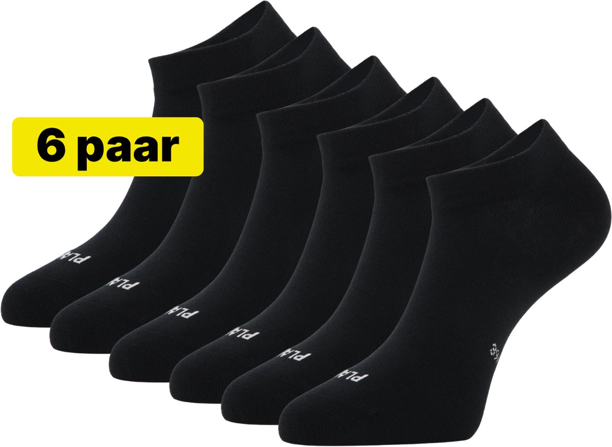 Enkelsokken die niet afzakken Zwart – 6 Paar - Premium katoen - Sok die niet Afzakt – Naadloze Sokken – Sneakersokken Dames & Heren – Maat 35-38