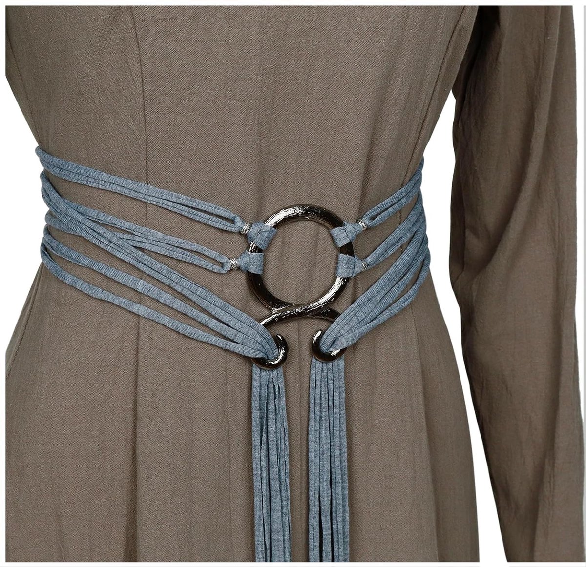 Medieval Troll Cross Accessoire, Robuuste Vikingriem van Touw voor Dames en Heren, Uniek Waistband Accessoire
