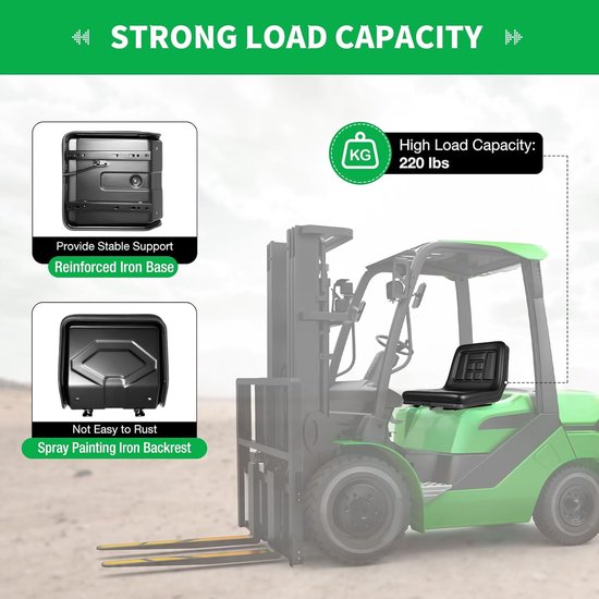 Tractorstoel - Gazonmaaier zitting - Comfortabel zitten - Flexibel verstelbaar - Max 100 kg - Zwart — afbeelding 4