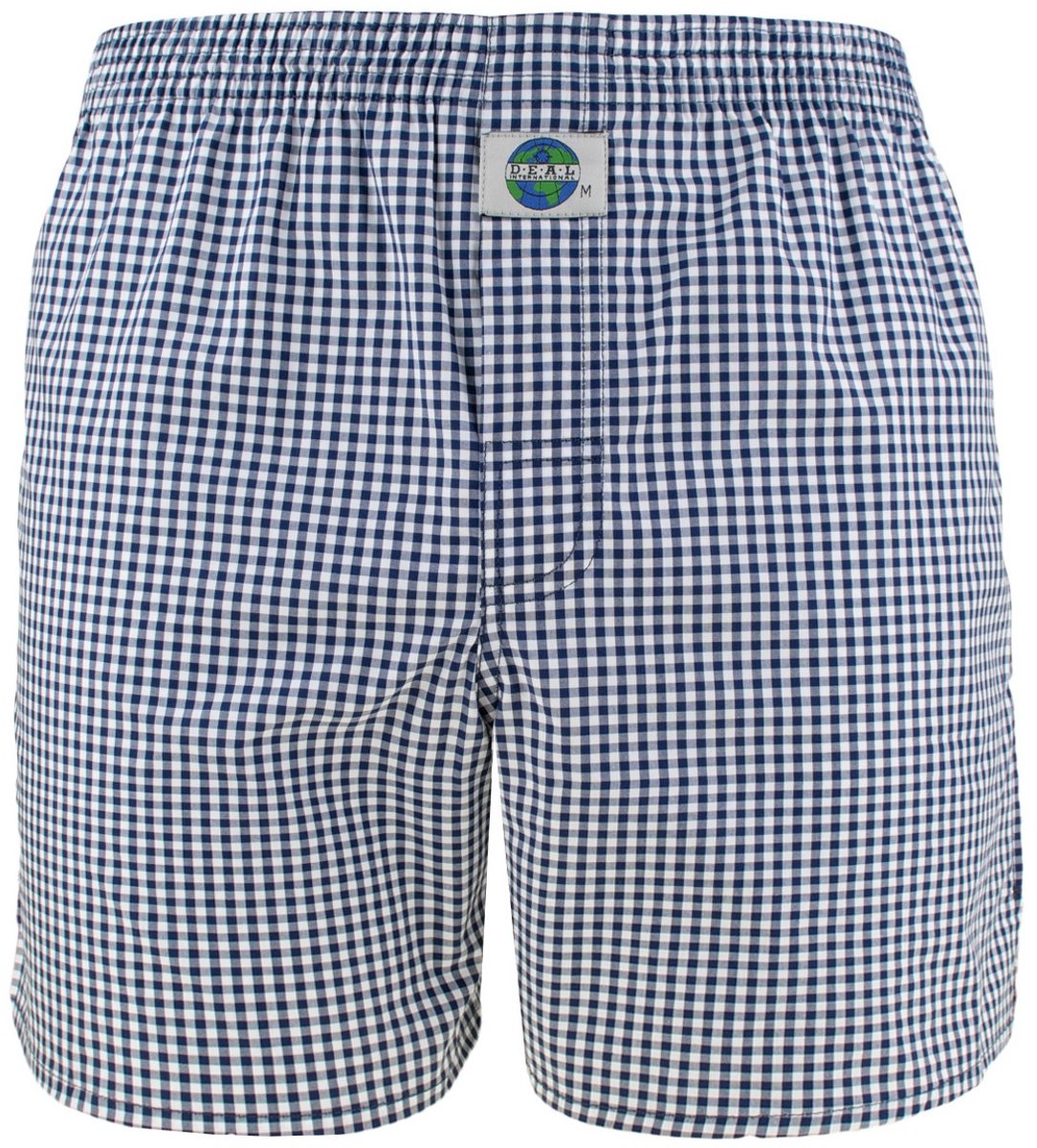 DEAL heren wijde boxershort check blauw 192299