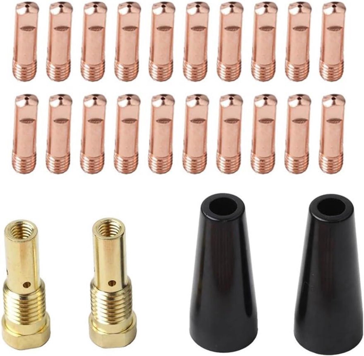 Lassoort Accessoires - MIG Onderdelen - Metaal Bewerken - Hittebestendig Metaal - 24 Stuks - Zilver