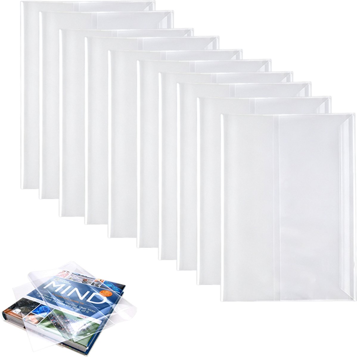 10 stuks - Boekhoezen - Book sleeve - Boekomslagen - Book sleeve a4 - Transparant - waterdicht - voor boeken en notitieboeken, oefenboeken, schoolboeken en boekomslagen