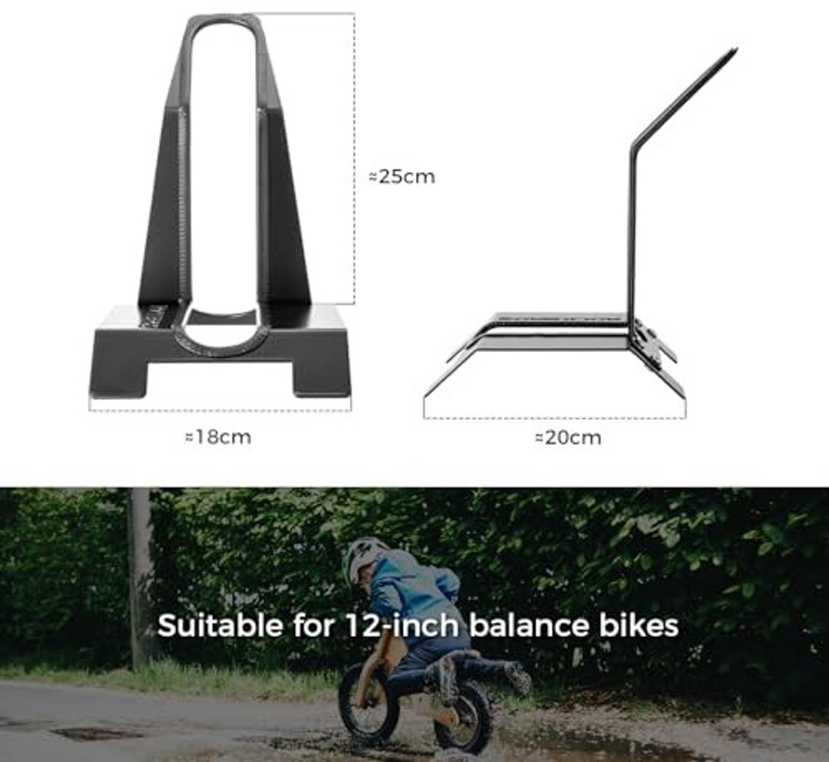 Elzusha - Fietsenstalling voor Kinderfiets - Zwart - L-vormig