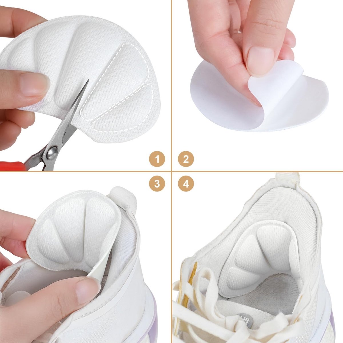 Elzusha - 3 paar antislip hielbeschermers voor schoenen (grijs)