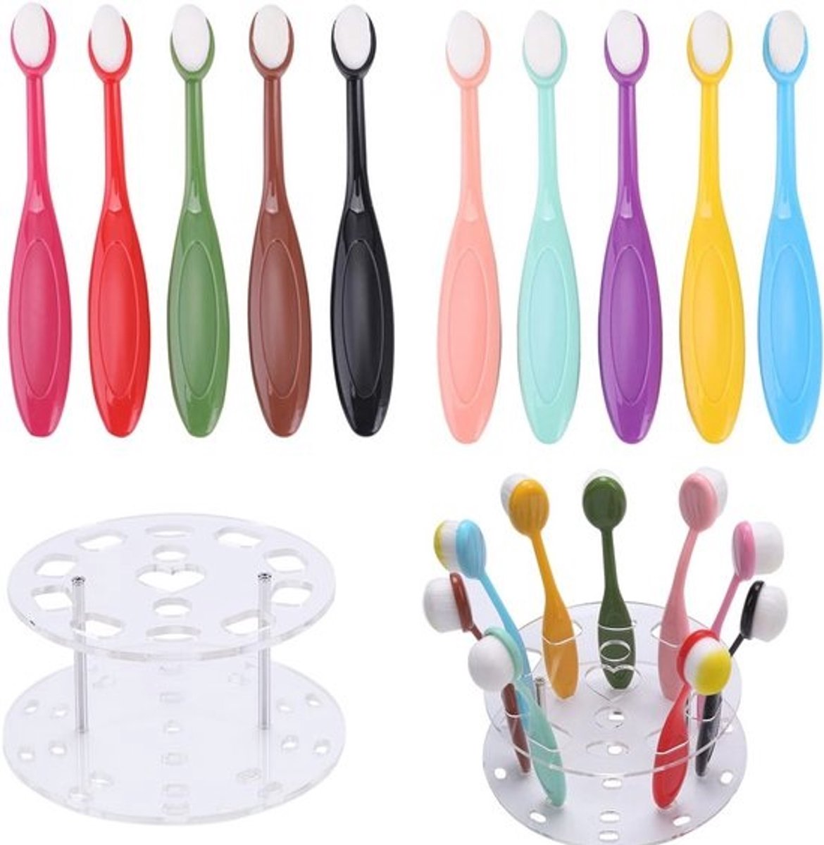 10 Delen Inkt Mengpenselen Set met Opbergdoos voor Scrapbooking en Kaart Maken