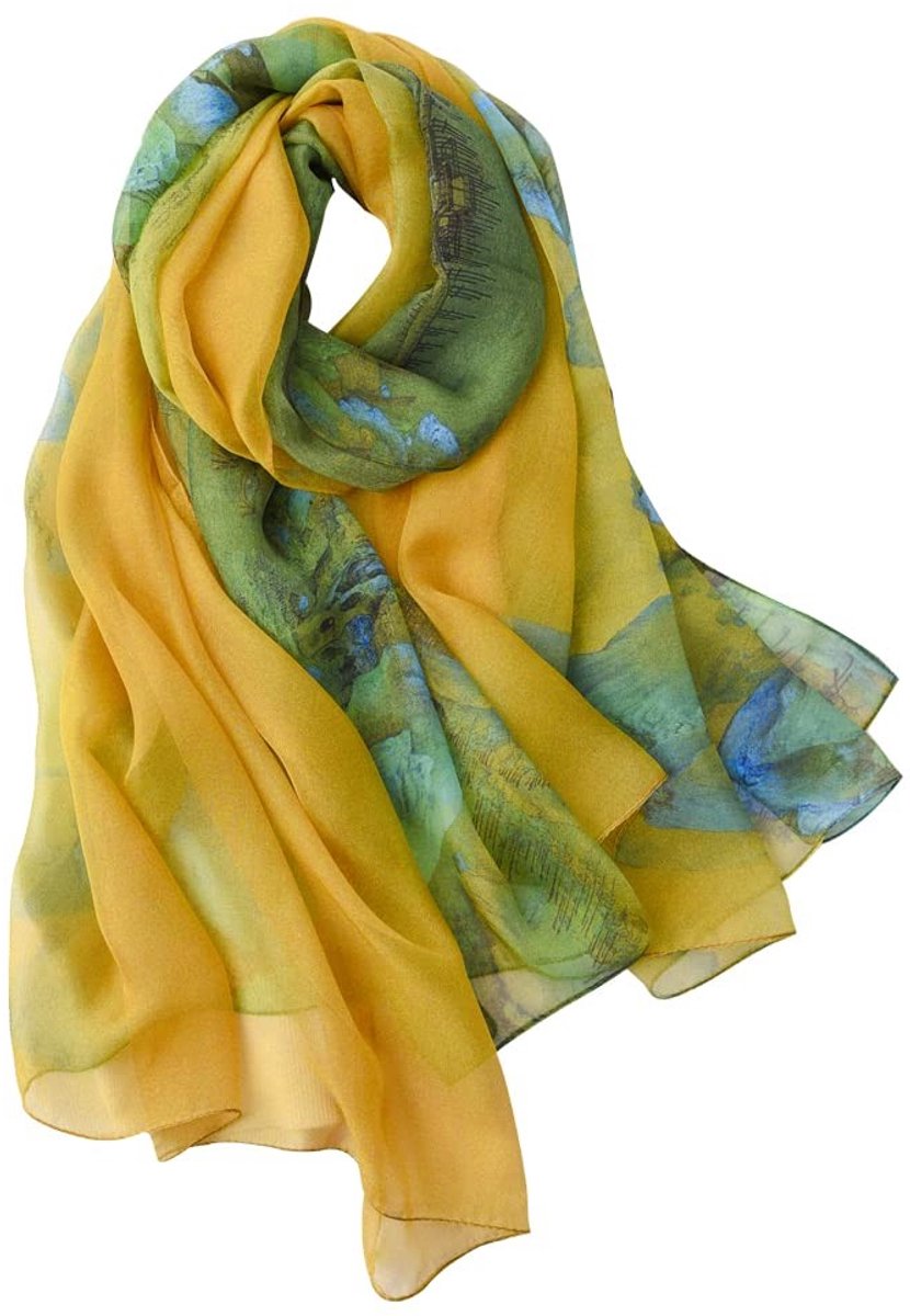 Elzusha - Zijde Sjaal voor Vrouwen 100% Natuurlijke Zijde 53x170cm