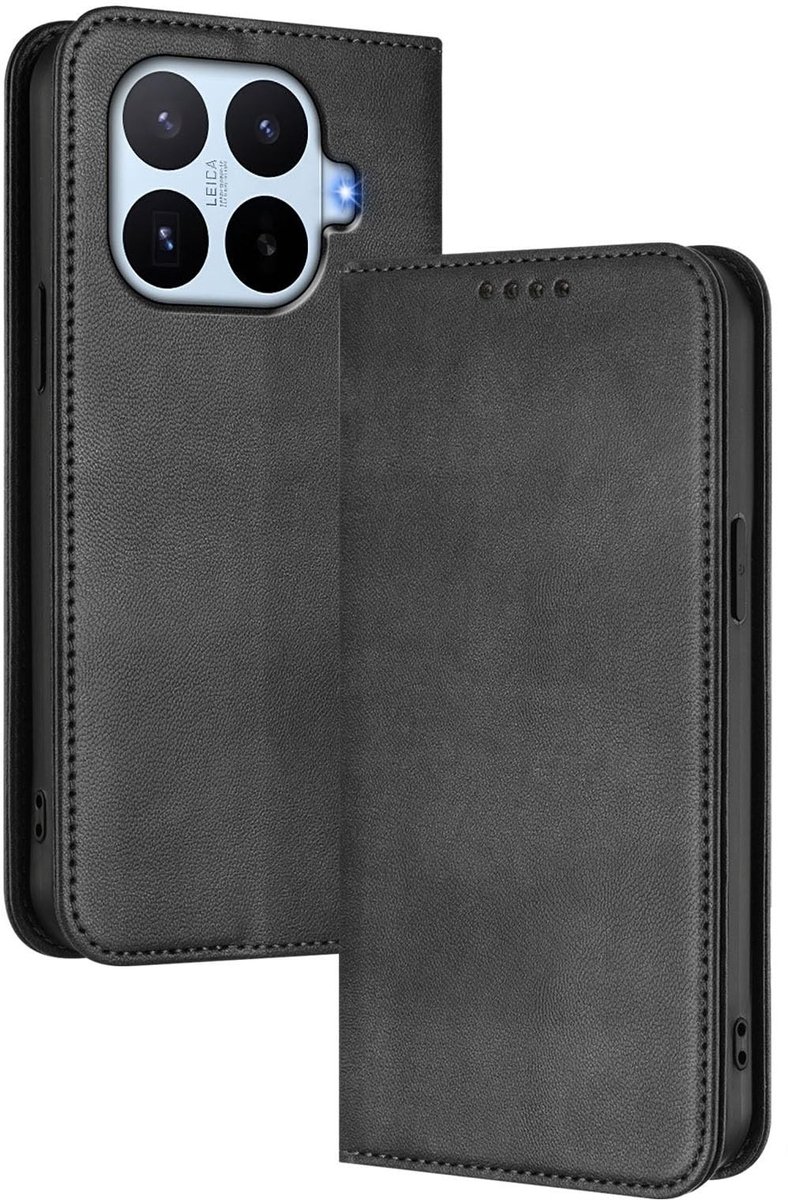 Elzusha - Lederen Magnetisch Hoesje voor Xiaomi 17T Pro met RFID Bescherming - Zwart