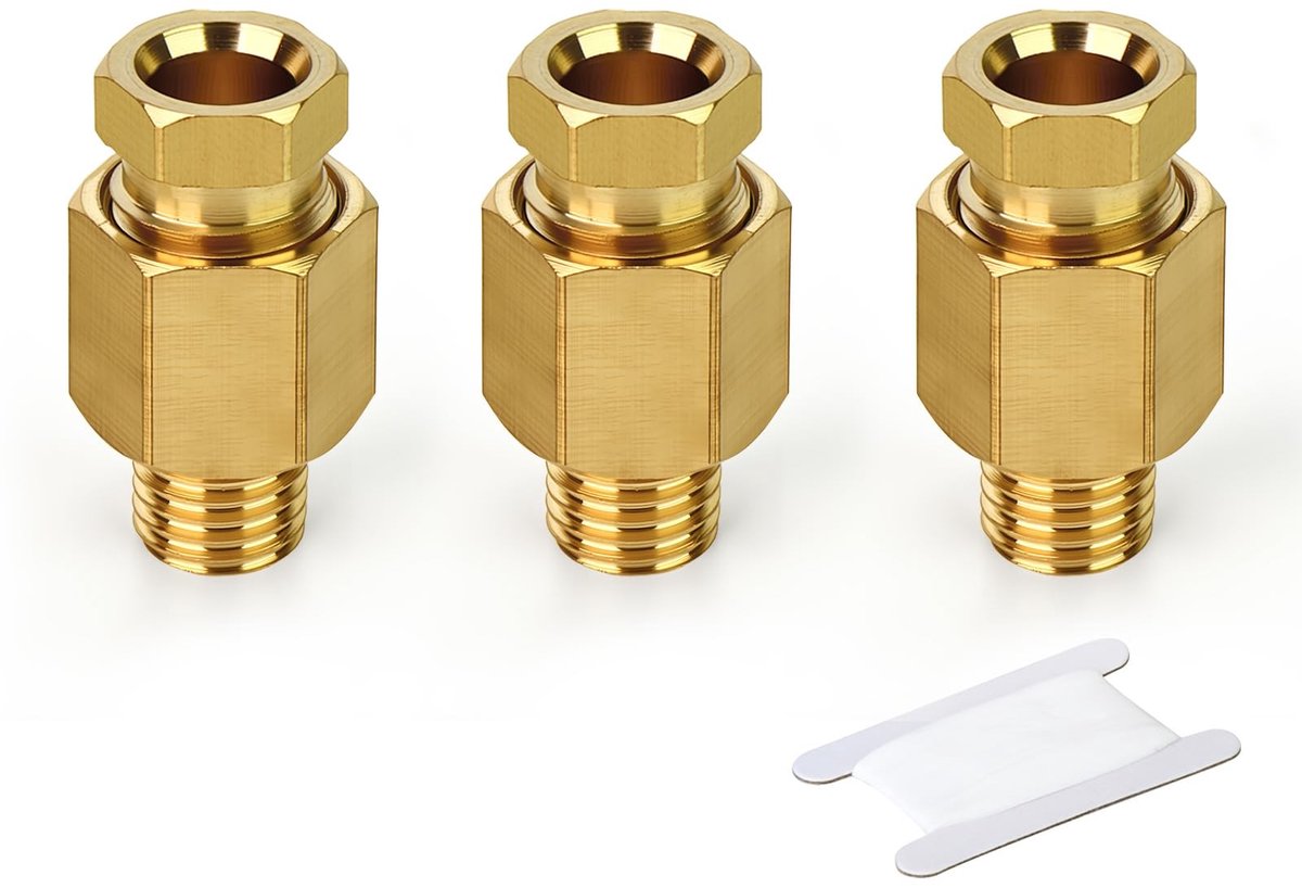 Elzusha - Set van 3 Messing Klemslangverbinder 5mm naar 4mm