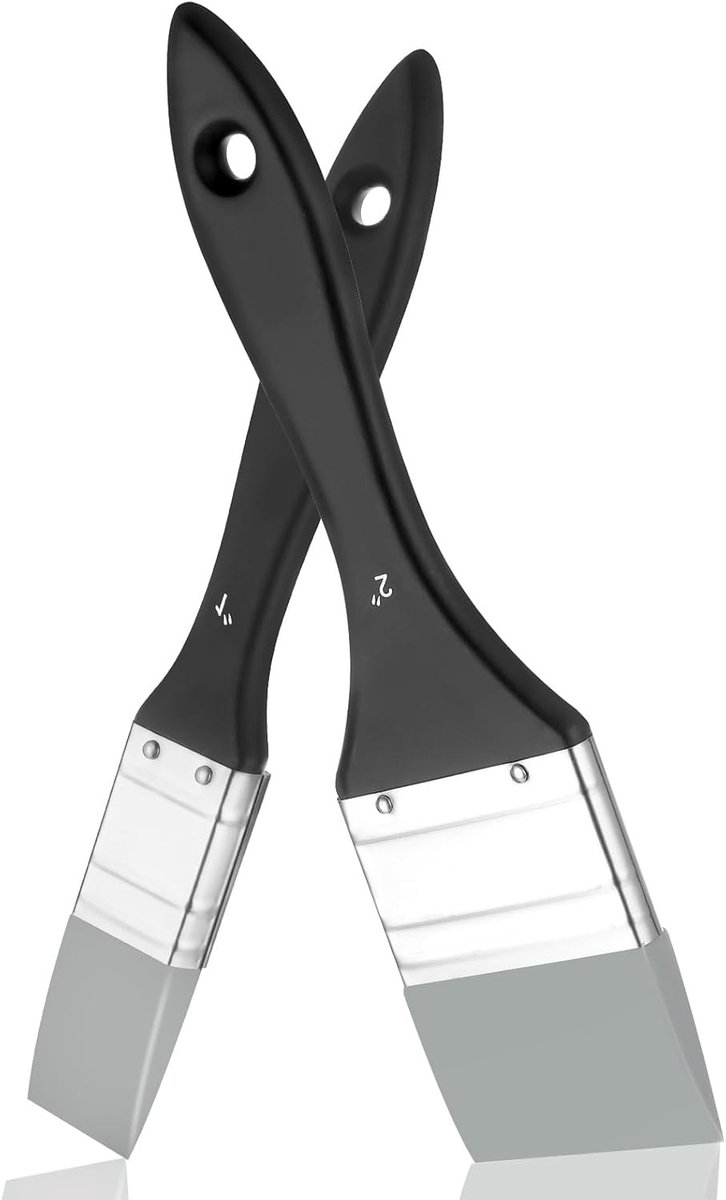 Set van 2 Flexibele Silikonenschilderkwasten voor Watergedragen Verf - Plat en Geschikt voor Acrylverf (2.5cm, 5cm)