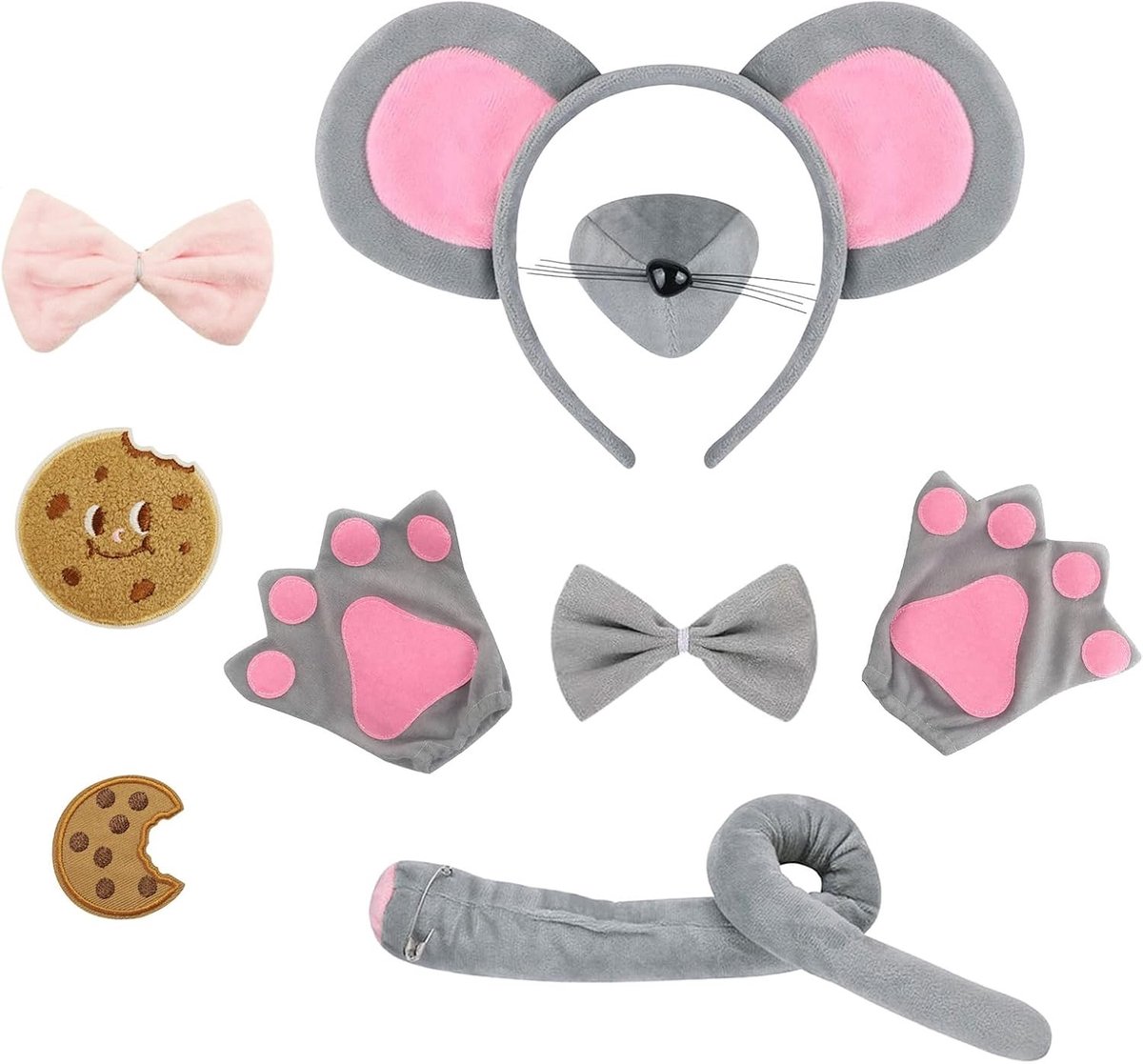 9-delige Rattenkostuum Set voor Feestjes, Carnavalskleding en Halloween Decoratie