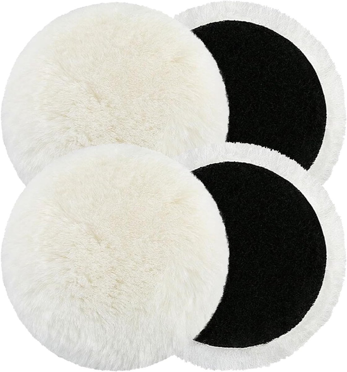 Polijstpads van lamswol 125mm met tape voor excentrische schuurmachine en polijstaccessoires, ideaal voor auto, verf en meubels