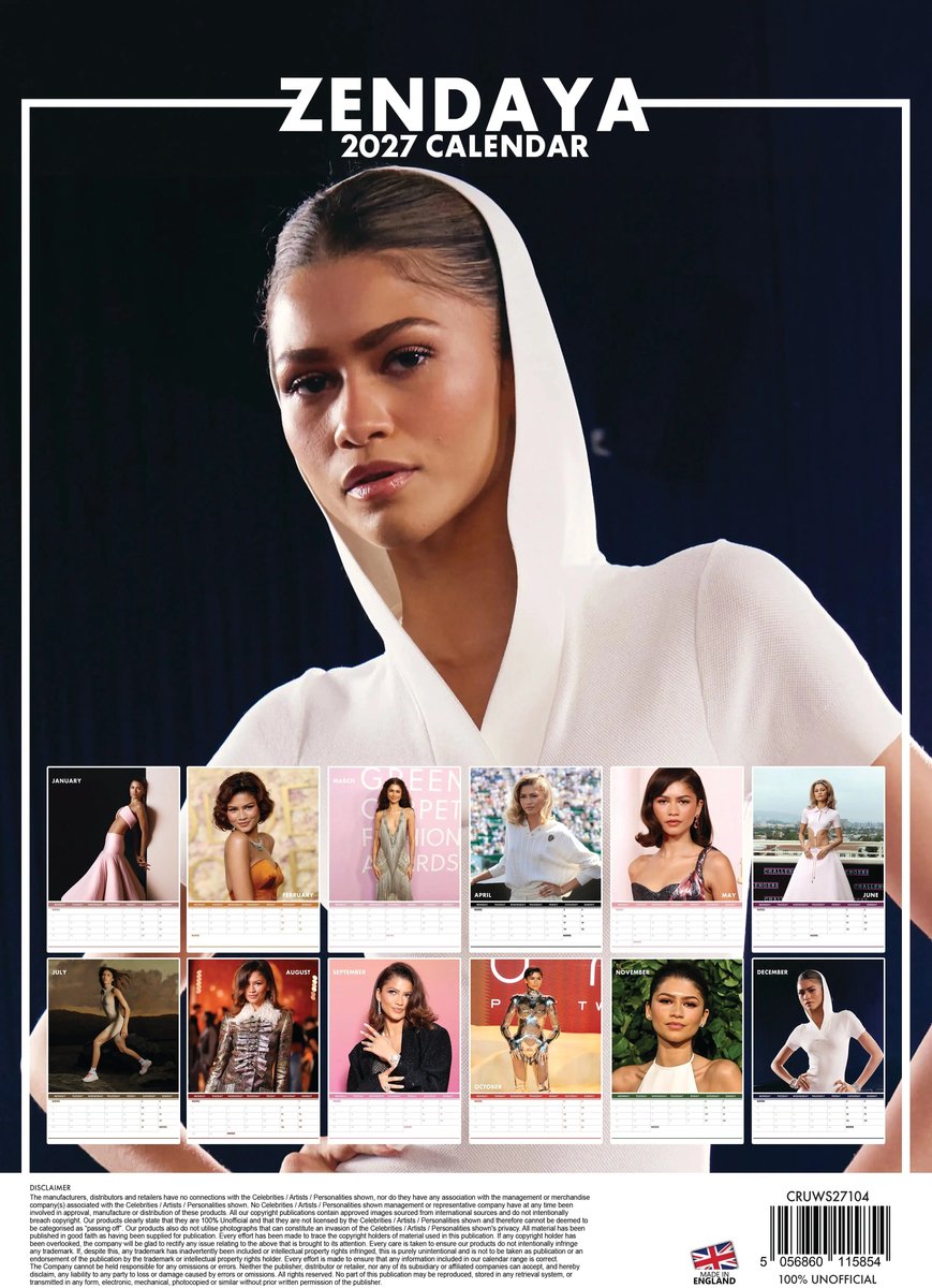 Zendaya A3 Kalender 2027