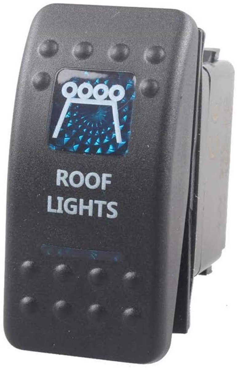 Dailygoody - 12V Rocker Switch - LED Aan/Uit Schakelaar - Waterdicht - 20A - Drukknop - Voor Auto Boot Dashboard - Blauw