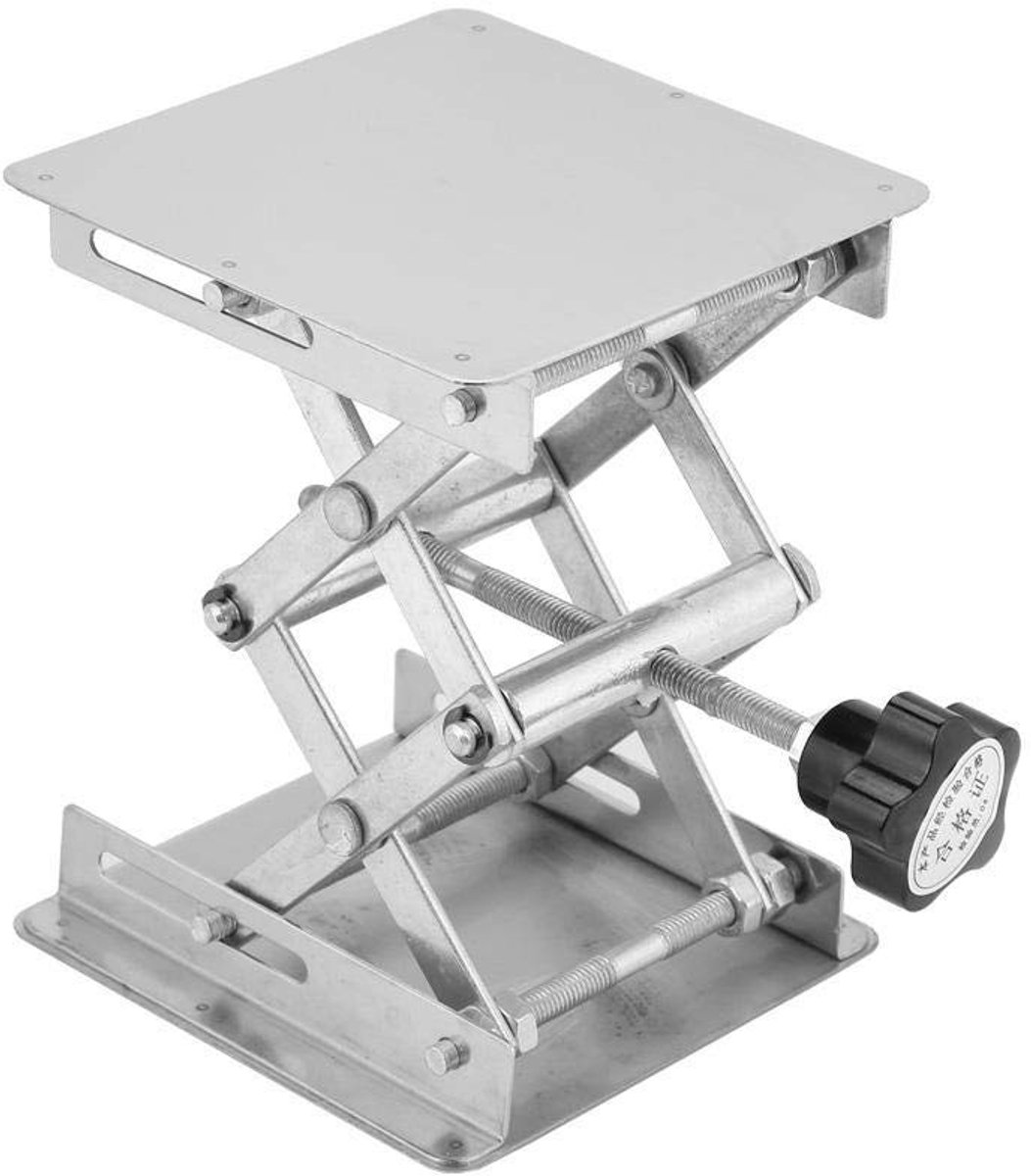 Dailygoody - Laboratorium Jack Heftafel - Roestvrij Staal - Hoogte Verstelbaar - Schaarrek Lifting Platform - Duurzaam - Geschikt voor Wetenschap Expe...