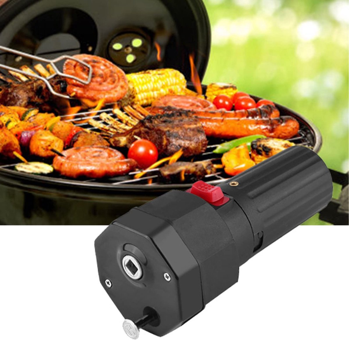 Dailygoody - OmGoods - Dailygoody - Barbecue Rotisserie Motor - Elektrische Grill Motor - Slijtvast en Hittebestendig - Zwarte Kleur - Rotisserie Motor - Ideaal voor Buiten ...